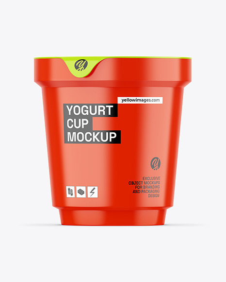 Glossy Yogurt Cup Mockup