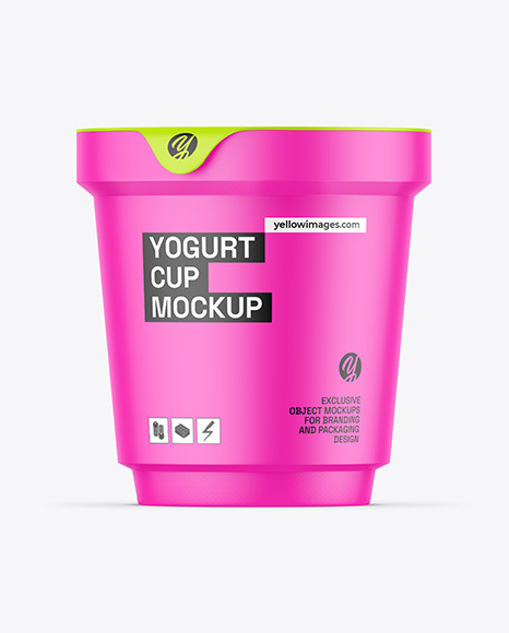 Matte Yogurt Cup Mockup
