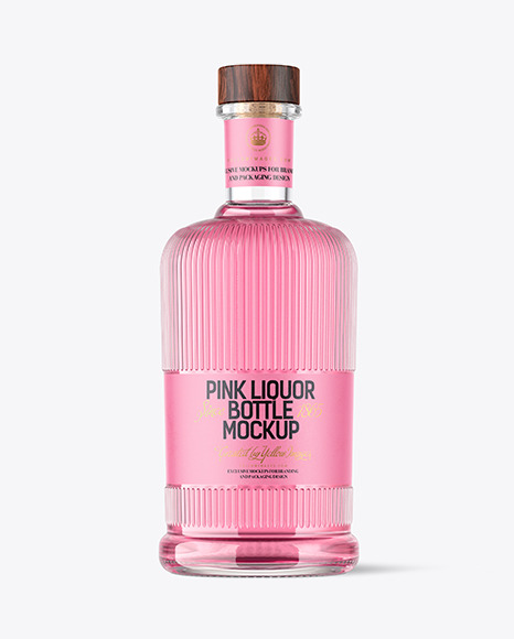 Clear Glass Liquor Bottle Mockup