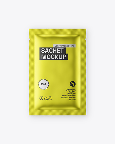 Matte Metallic Sachet Mockup