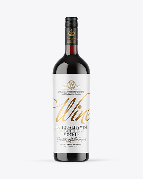 Antique Green Glass Red Wine Bottle Mockup