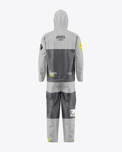 Men&#039;s Windbreaker Jacket with Pants Mockup - Back View