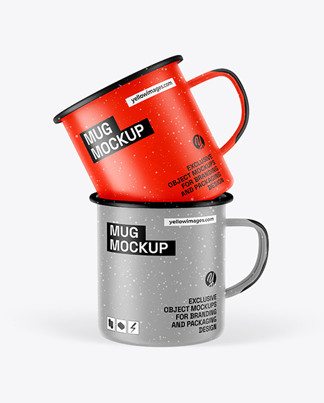 Matte Enamel Mugs Mockup