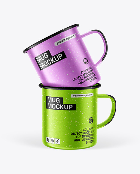 Metallic Mugs Mockup