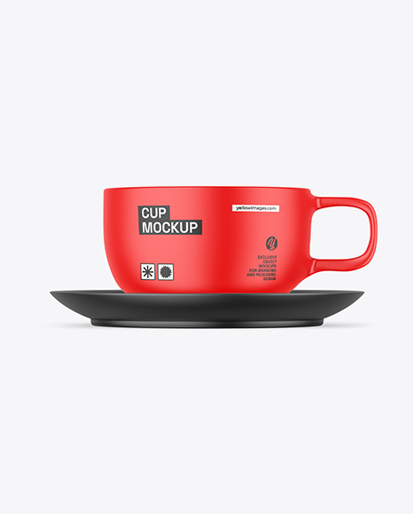 Matte Cup w/ Saucer Mockup