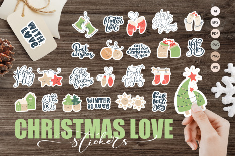 Christmas love stickers SVG