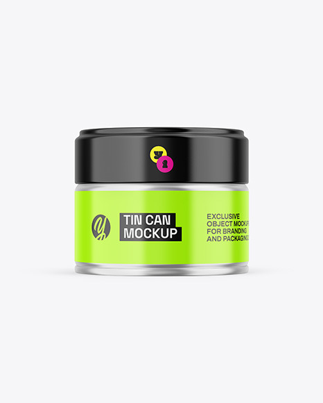 Glossy Tin Can Mockup