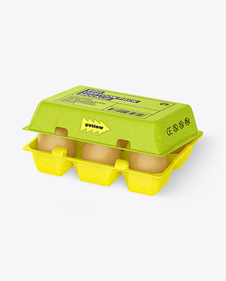 Kraft Carton Opened Egg Pack Mockup