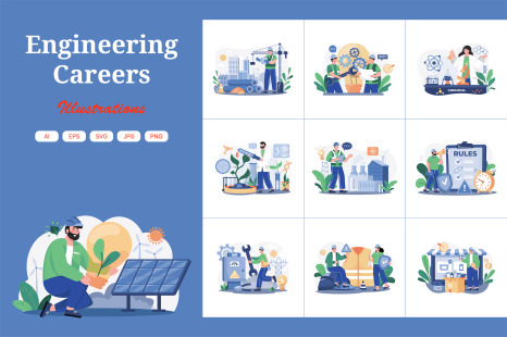 M572_Engineering Careers Illustration Pack