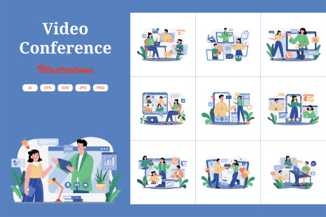M576_Video Conference Illustration Pack