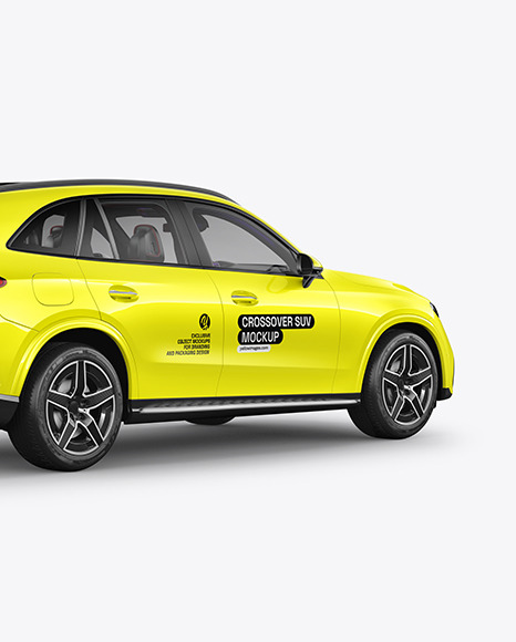 Crossover SUV Mockup - Back Half Side View