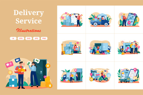 M582_Delivery Service Illustration Pack