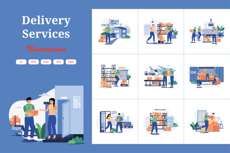 M585_Delivery Services Illustration Pack