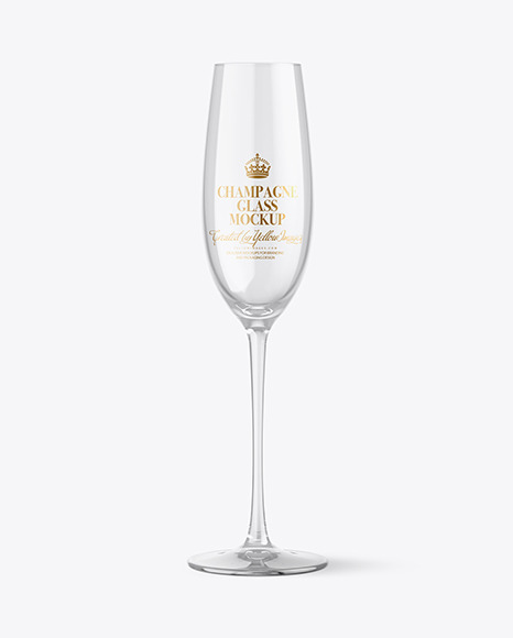 Clear Champagne Glass Mockup