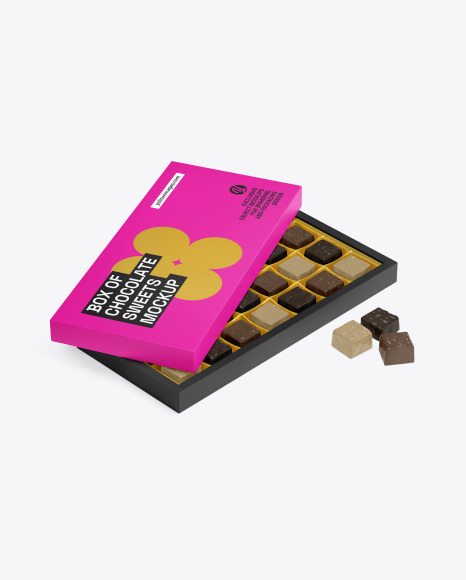 Box of Chocolate Sweets Mockup