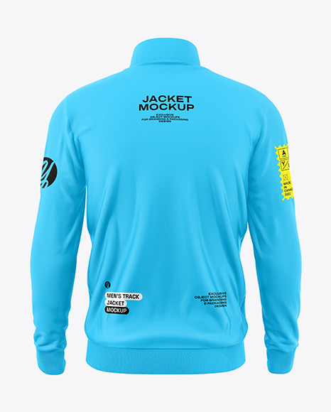 Men&#039;s Long Sleeve Track Jacket Mockup - Back View
