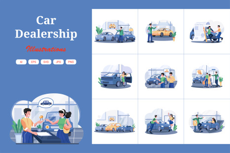 M559_Car Dealership Illustration Pack
