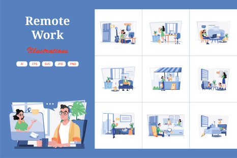 M560_Remote Work Illustration Pack