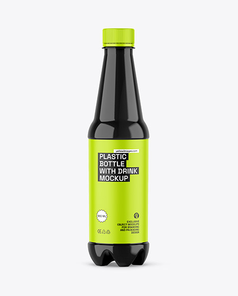 Glossy Plastic Drink Bottle Mockup