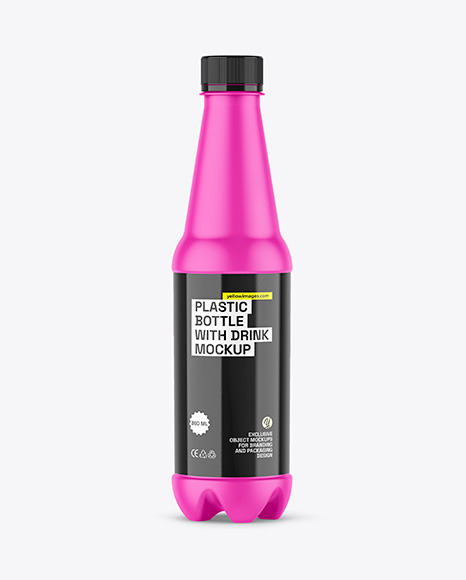 Matte Plastic Drink Bottle Mockup