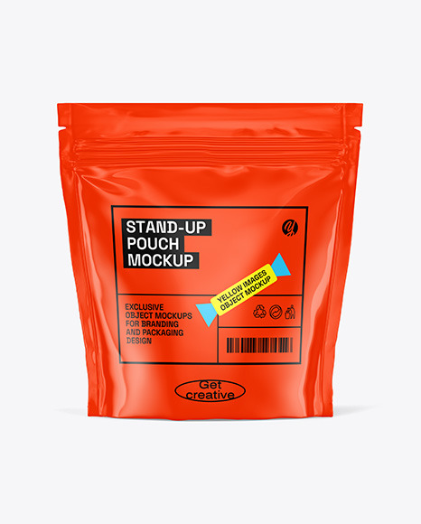 Glossy Stand Up Pouch Mockup