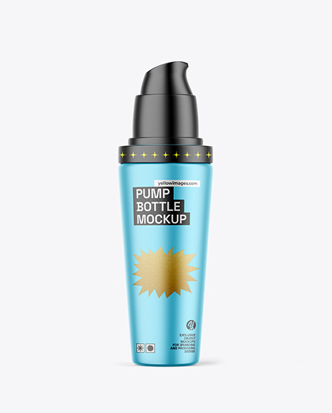 Metallic Pump Bottle Mockup