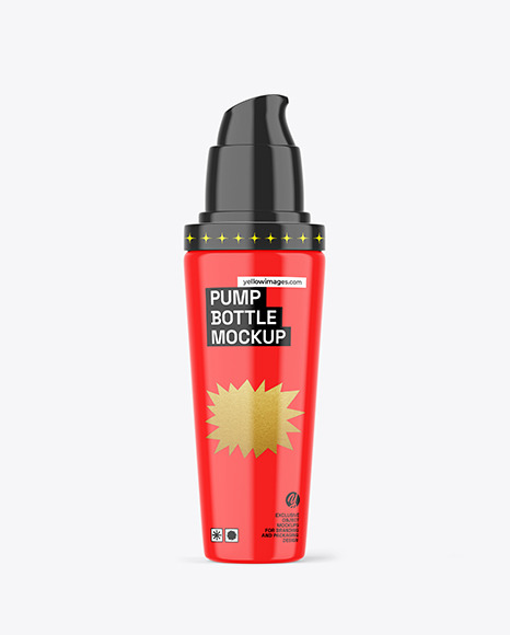 Glossy Pump Bottle Mockup