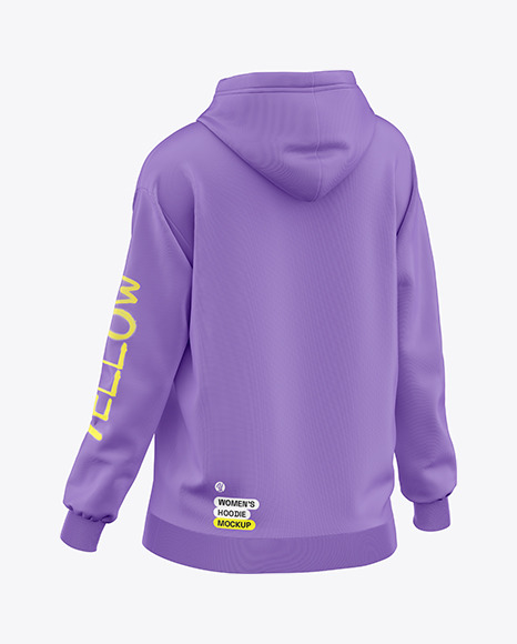 Women&#039;s Oversize Hoodie Mockup - Back Half Side View