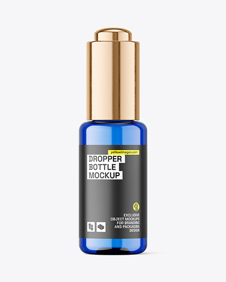 Blue Dropper Bottle Mockup