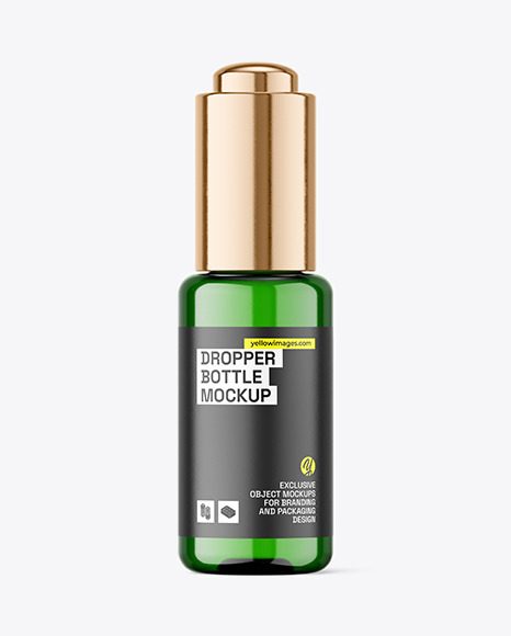 Green Dropper Bottle Mockup
