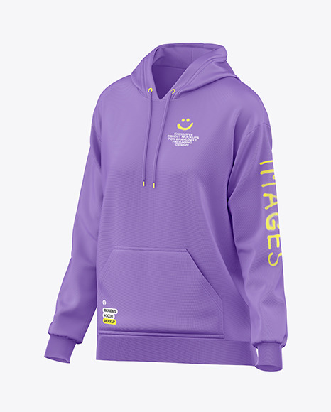 Women&#039;s Oversize Hoodie Mockup - Half Side View