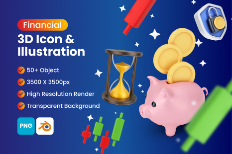 Financial 3D Illustrations