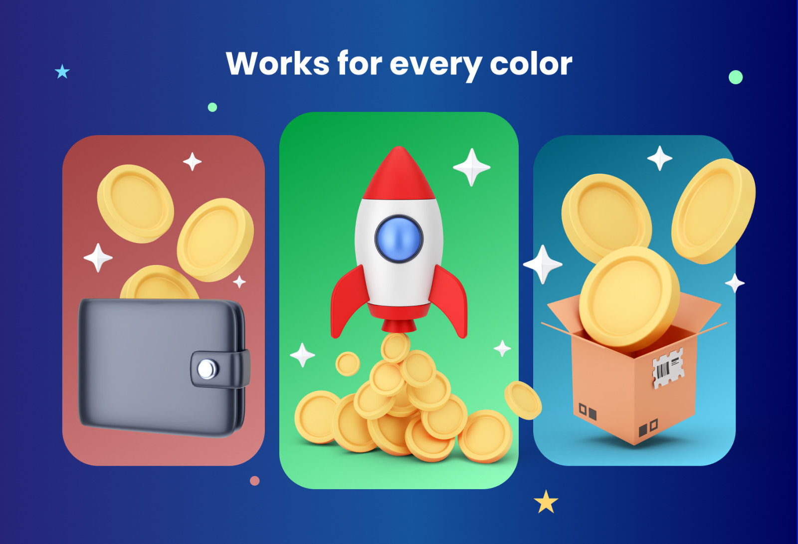 Financial 3D Illustrations on Yellow Images Creative Store