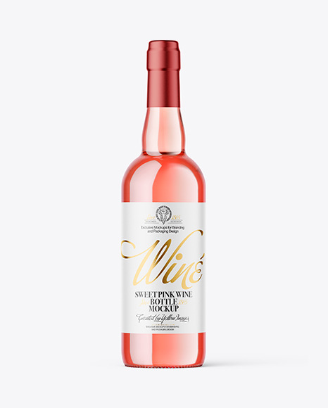 Clear Glass Pink Wine Mockup