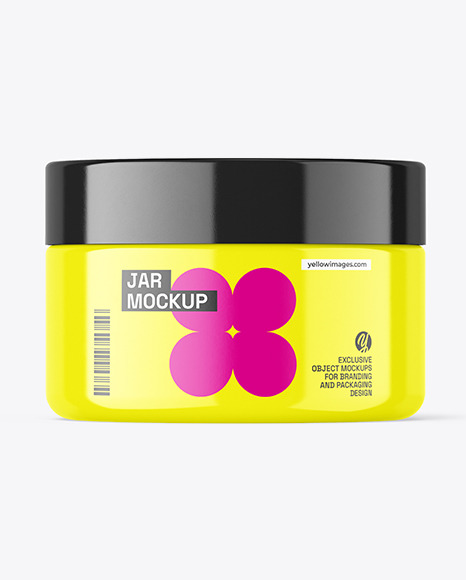 Glossy Cosmetic Jar Mockup