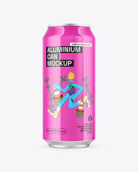 440ml Classic Can With Glossy Finish Mockup