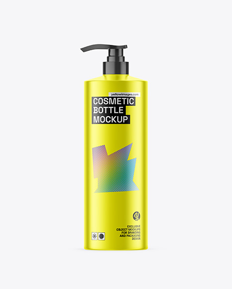 Metallic Cosmetic Bottle Mockup