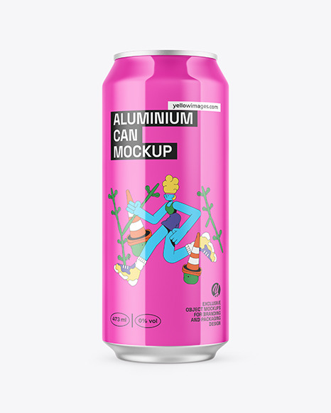 473ml Classic Can With Glossy Finish Mockup