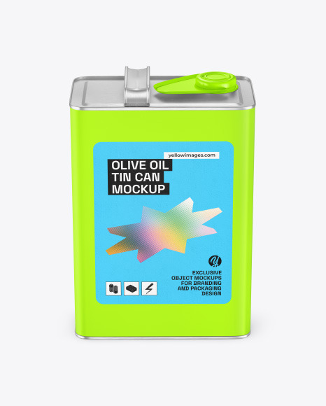 Matte Oil Tin Can Mockup