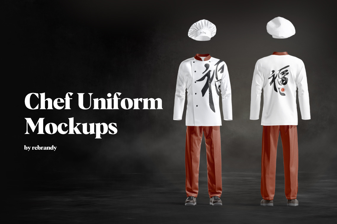 Chef Uniform Mockup on Yellow Images Creative Store