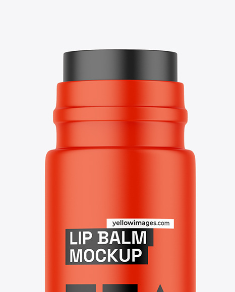 Matte Lip Balm Mockup on Yellow Images Object Mockups