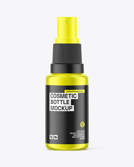 Metallic Cosmetic Spray Bottle Mockup
