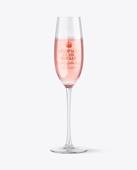 Pink Champagne Glass Mockup