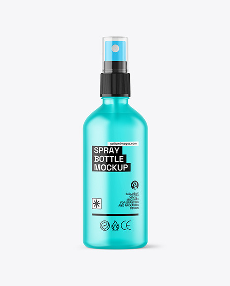 Frosted Glass Spray Bottle Mockup