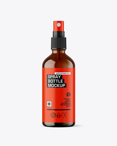 Amber Glass Spray Bottle Mockup