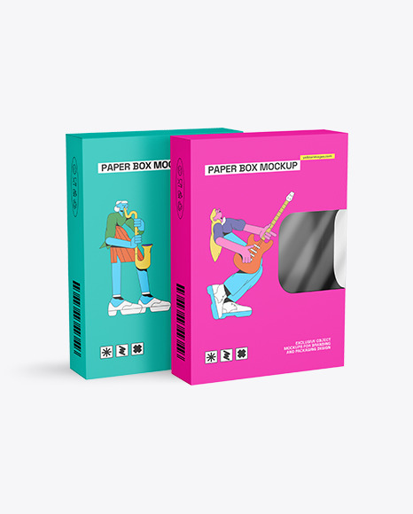 Two Empty Boxes Mockup