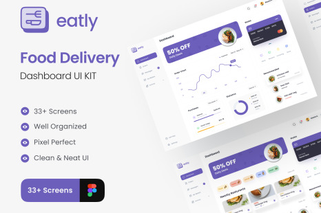 Eatly - Food Deilvery Dashboard UI KIT