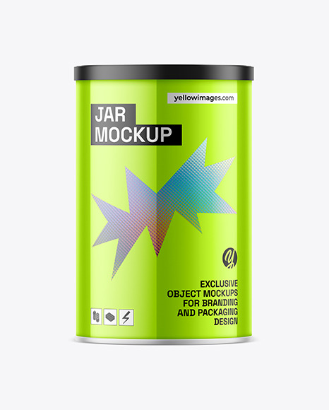 Glossy Metallic Jar Mockup