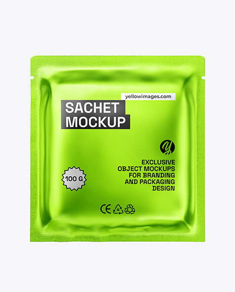 Metallic Sachet Mockup