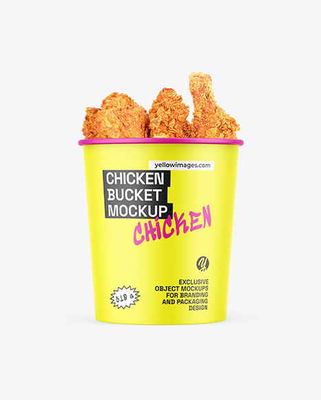 Matte Bucket W/ Chicken Mockup